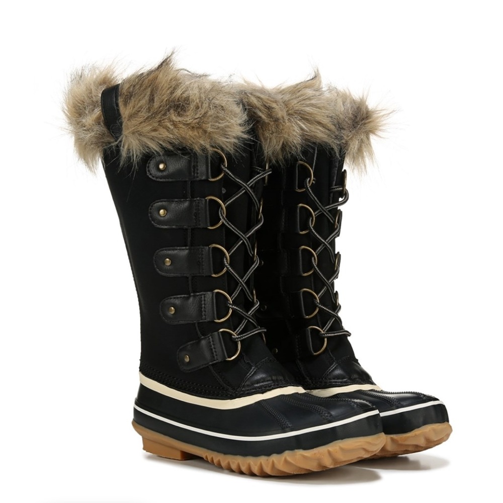 JBU Edith Black Snow Boots Size 7.5